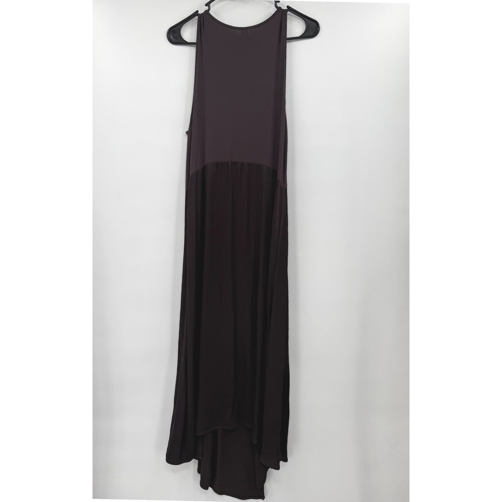 Anthropologie Medium Maxi Dress Womens Brown‎ Mixed Media High-Low Sleeveless - Picture 6 of 10